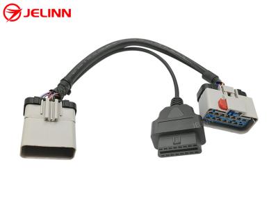 China RP1226 Gray 14 Pin Male To RP1226 Female And 16 Pin OBD2 OBDII Female Splitter Y Cable for sale