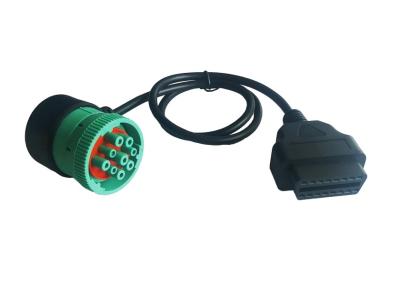 中国 J1962 OBDII 16 Pinの女性ケーブルへの直角の緑のドイツ9 Pin J1939の女性 販売のため