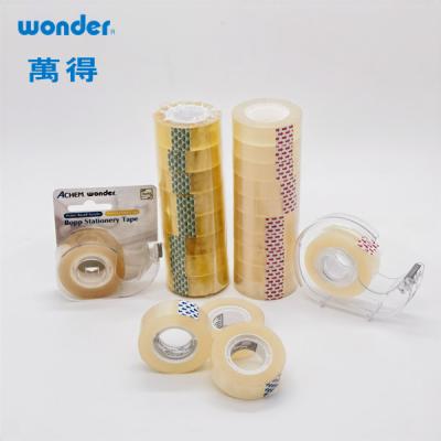 China DIY Clear BOPP Stationery Tape 18mm Width Yellowish Individual For Projects for sale