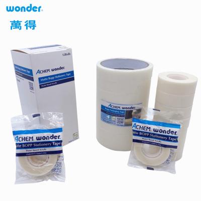 China Transparent BOPP Stationery Tape Matte White 50mm For Labeling for sale