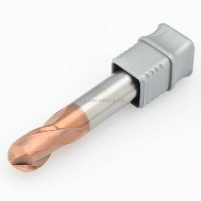 China Tungsten Cobalt Alloy CGS 600S R6X12X75L 68HRC 3500RPM For High Speed Cutting And High Hard Cutting Ball Nose SOLID End Mill for sale