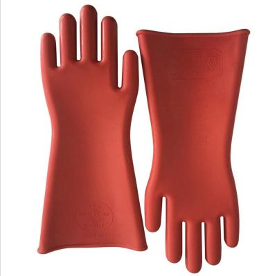 China Industrial Flat High Voltage Insulated Insulated Gloves GJY0001 Protective Workwear Style 12KV Rubber Workwear for sale