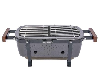 China Adjustable Height Hot Sale Tabletop Gray Glaze 14 inch Rectangular Hibachi Grill Japanese Grill Grill Kamado for sale