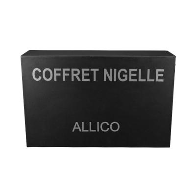China Recyclable Wholesales Custom Design White Logo Magnetic Box Luxury Black Cardboard Paper Foil Stamping Logo Face Care Packaging Gift Box for sale