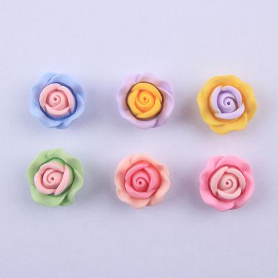 China China New Products Colorful Flatback Roses Resin Flower Charms For Phone Diy Craft Jewelry Making Accessory for sale