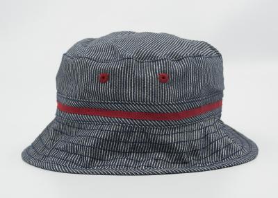 China Grey Cotton Adult Fisherman Bucket Hat / Cap With Raised Embroidery Logo for sale