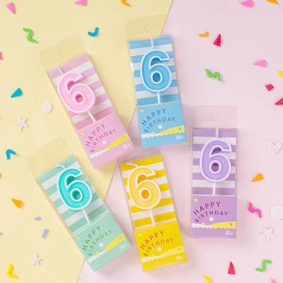 China Birthdays New candy color digital 0-9 candle cake decorated with birthday number candles for sale