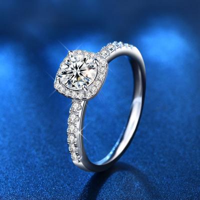 China TRENDY S925 Sterling silver Mosan Ring jewelry niche sugar light luxury jewelry wedding ring jewelry engagement for sale