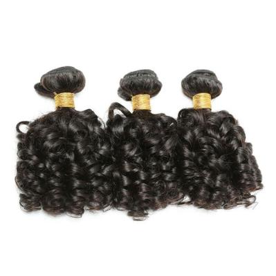 China Natural Black Funmi Curly Remy Human Hair Bundles Sew In Weave Bundles Brazilian Bundle Deals for sale
