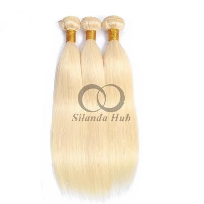 China #613 Bleached Blonde Straight Remy Human Hair Bundles Sew In Weave Bundles Brazilian Bundle Deals for sale