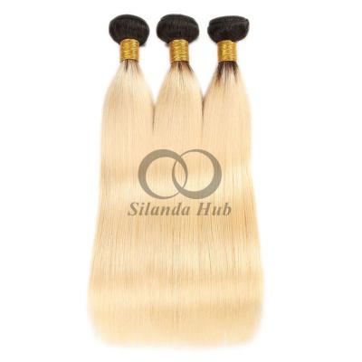 China #T1B/613 Bleached Blonde Straight Remy Human Hair Bundles Sew In Weave Bundles Brazilian Bundle Deals for sale
