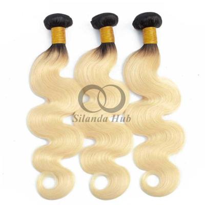 China #T1B/613 Bleached Blonde Body Wave Remy Human Hair Bundles Sew In Weave Bundles Brazilian Bundle Deals for sale