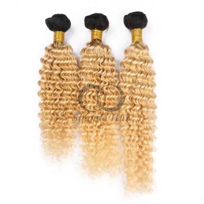 China #T1B/613 Bleached Blonde Deep Wave Remy Human Hair Bundles Sew In Weave Bundles Brazilian Bundle Deals for sale