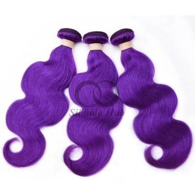China Purple Body Wave Remy Human Hair Bundles Sew In Weave Bundles Brazilian Bundle Deals for sale