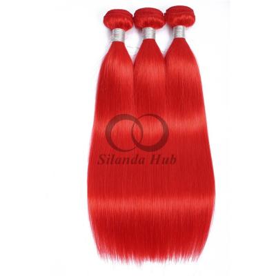 China Red Straight Remy Human Hair Bundles Sew In Weave Bundles Brazilian Bundle Deals for sale