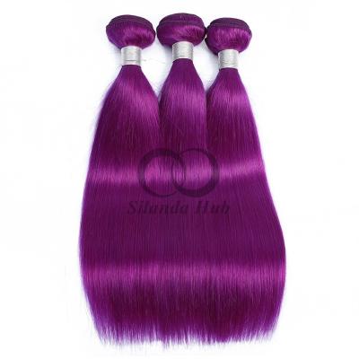 China Purple Straight Remy Human Hair Bundles Sew In Weave Bundles Brazilian Bundle Deals for sale