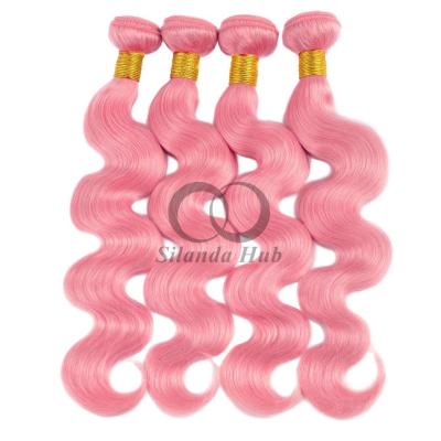 China Pink Body Wave Remy Human Hair Bundles Sew In Weave Bundles Brazilian Bundle Deals for sale