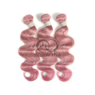 China Pink Body Wave Remy Human Hair Bundles Sew In Weave Bundles Brazilian Bundle Deals for sale