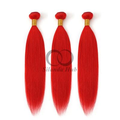 China Red Straight Remy Human Hair Bundles Sew In Weave Bundles Brazilian Bundle Deals for sale