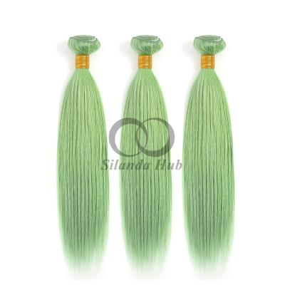 China Green Straight Remy Human Hair Bundles Sew In Weave Bundles Brazilian Bundle Deals for sale