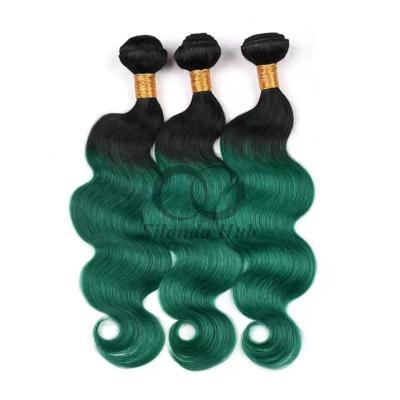 China #T1B/Green Body Wave Remy Hacer paquetes de cabello humano Coser en tejido paquetes paquetes brasileños en venta