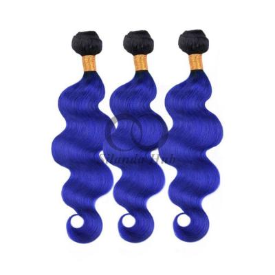 China #T1B/Blue Body Wave Remy Hacer paquetes de cabello humano Coser en tejido paquetes paquetes brasileños en venta