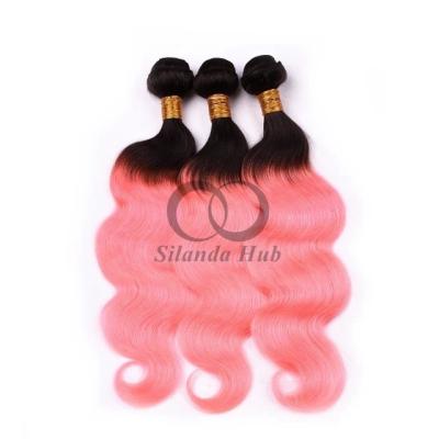 China #T1B/Body Wave Rosa Remy Banderas de Cabello Humano Coser en Tejido Banderas Banderas Brasileñas en venta