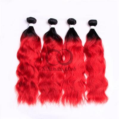 China #T1B/Red Natural Wave Remy Bündel de cabello humano Cosido en tejido Bündel de paquetes brasileños en venta