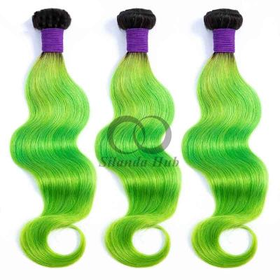 China #T1B/Green Body Wave Remy Human Hair Bundles Sew In Weave Bundles Brazilian Bundle Deals for sale