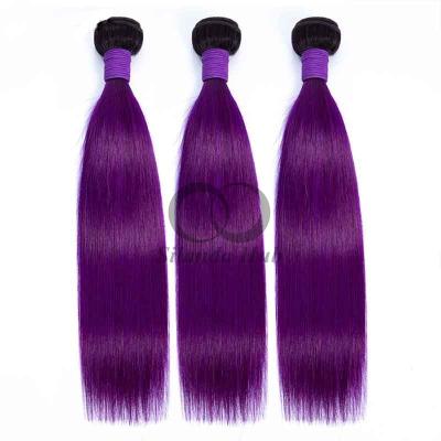 China #T1B/Purple Straight Remy Human Hair Bundles Sew In Weave Bundles Brazilian Bundle Deals for sale