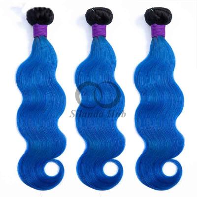 China #T1B/Blue Body Wave Remy Human Hair Bundles Sew In Weave Bundles Brazilian Bundle Deals for sale