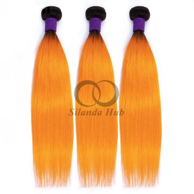 China #T1B/Orange Straight Remy Human Hair Bundles Sew In Weave Bundles Brazilian Bundle Deals for sale