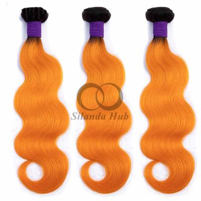 China #T1B/Orange Body Wave Remy Human Hair Bundles Sew In Weave Bundles Brazilian Bundle Deals for sale