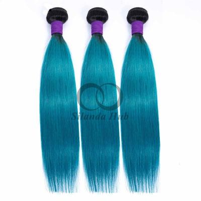 China #T1B/Blue Straight Remy Human Hair Bundles Sew In Weave Bundles Brazilian Bundle Deals for sale