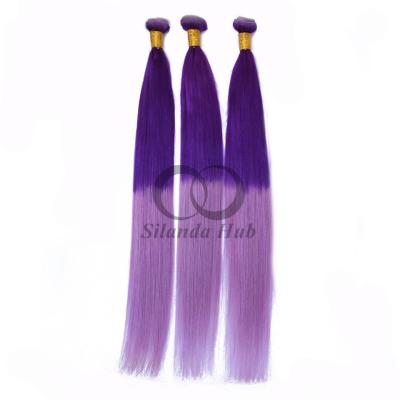China Purple/Light Purple Straight Remy Human Hair Bundles Sew In Weave Bundles Brazilian Bundle Deals for sale