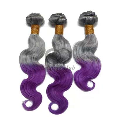 China Grey/Purple Body Wave Remy Human Hair Bundles Sew In Weave Bundles Brazilian Bundle Deals for sale
