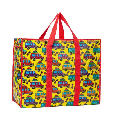 China diseño de impresión de tamaño personalizado pp tejido con cremallera de compras bolsas de polipropileno proveedor en venta