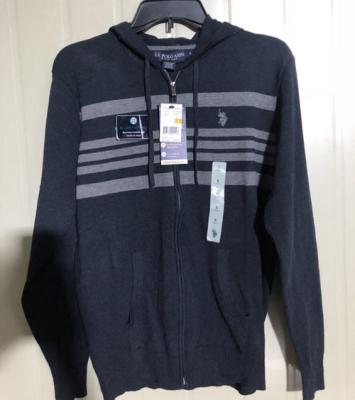 China Der Männer Zipoben Polyester 44% Marine-Blau-Strickjacke Hoodie-56% Nylon zu verkaufen
