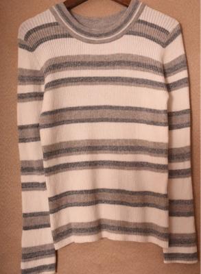 China Acrylleichte berührung Grey And Pink Ladys Striped-Strickjacken-100% zu verkaufen