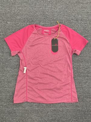 China Sommer-athletische Sportkleidungs-Mehrfarbenkurze Ärmel rosa Grey Womens Yoga Tops zu verkaufen