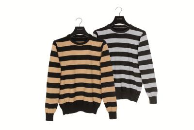 China Die gestreifte langärmlige Strickjacke der Polyester-Frauen für Herbst zu verkaufen