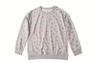 China Gesteppte Pullover-Strickjacke Rose Gold Foil Print Rounds Hals für Frauen zu verkaufen