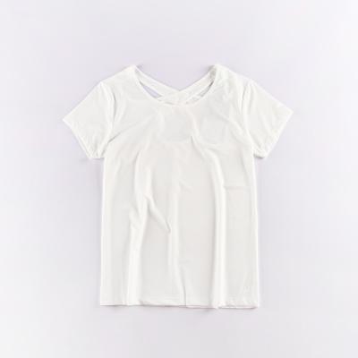 China Stockpapa QUICK DRY Short Sleeve Loose Gym Crop Tops Yoga T-shirts Sportswear Workout Tee For Ladies zu verkaufen