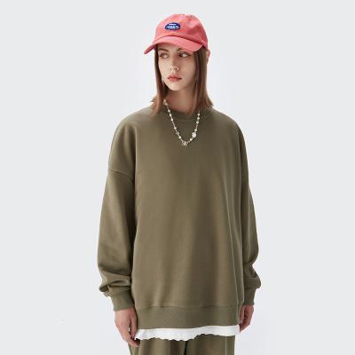 China 2021 French Crewneck Men's Pullover Anti-pilling Hoodies Sweatshirts 330gsm Terry Blank Plain Oversized Wholesale for sale