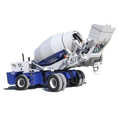 China Mobile Hotels 5.5 CBM Self Loading Concrete Mixer Truck Concrete Mixer With Automatic Arm for sale