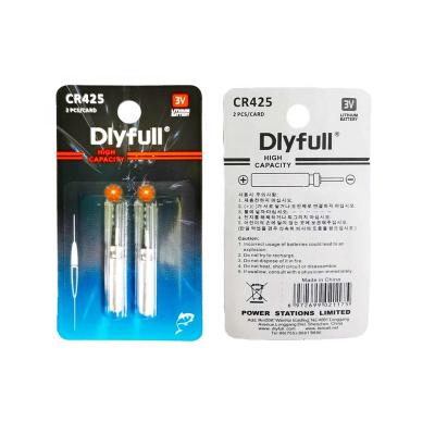 China Low shelf-discharging fishing tackle type lithium battery CR425 BR425 size for fishing LED float for sale