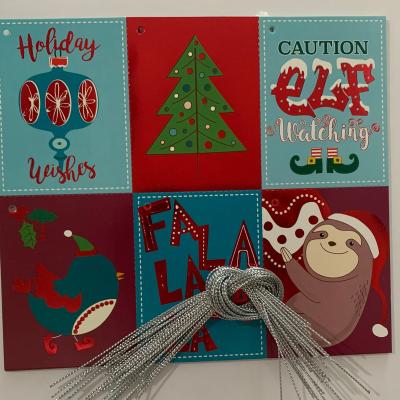 China Hot Selling Custom Christmas Gift Waterproof Foil Glitter Tags for sale