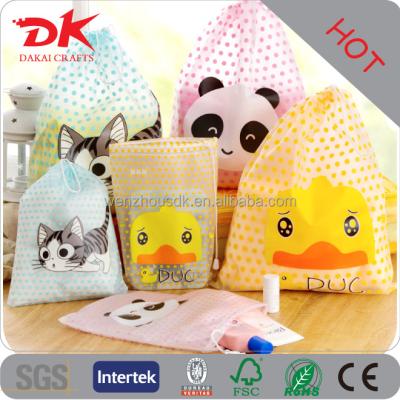 China Wenzhou Wenzhou Bag Making Nonwoven Cheap Cute Cartoon Small Promotional Drawstring Bags for sale