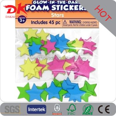 China Decorative Sticker Foam Soft Glow in the Dark Moon Star Sticker Wall Decal Kids Bedroom Ceiling Sticker for sale