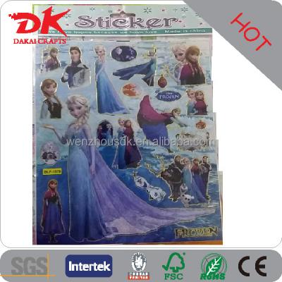 China Decorative Sticker Making White PVC Window Snowy Frozen Sticker / Noble Princess Pop Up Stickers For Kids for sale
